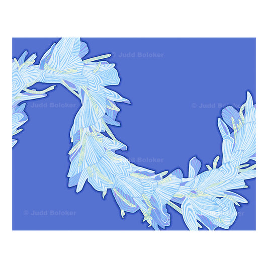 Ginger Lei. lei wall art print by Oahu visual artist Judd Boloker.  Made in Hawaii.  Hawaiian print.  Fine Art from Hawaii