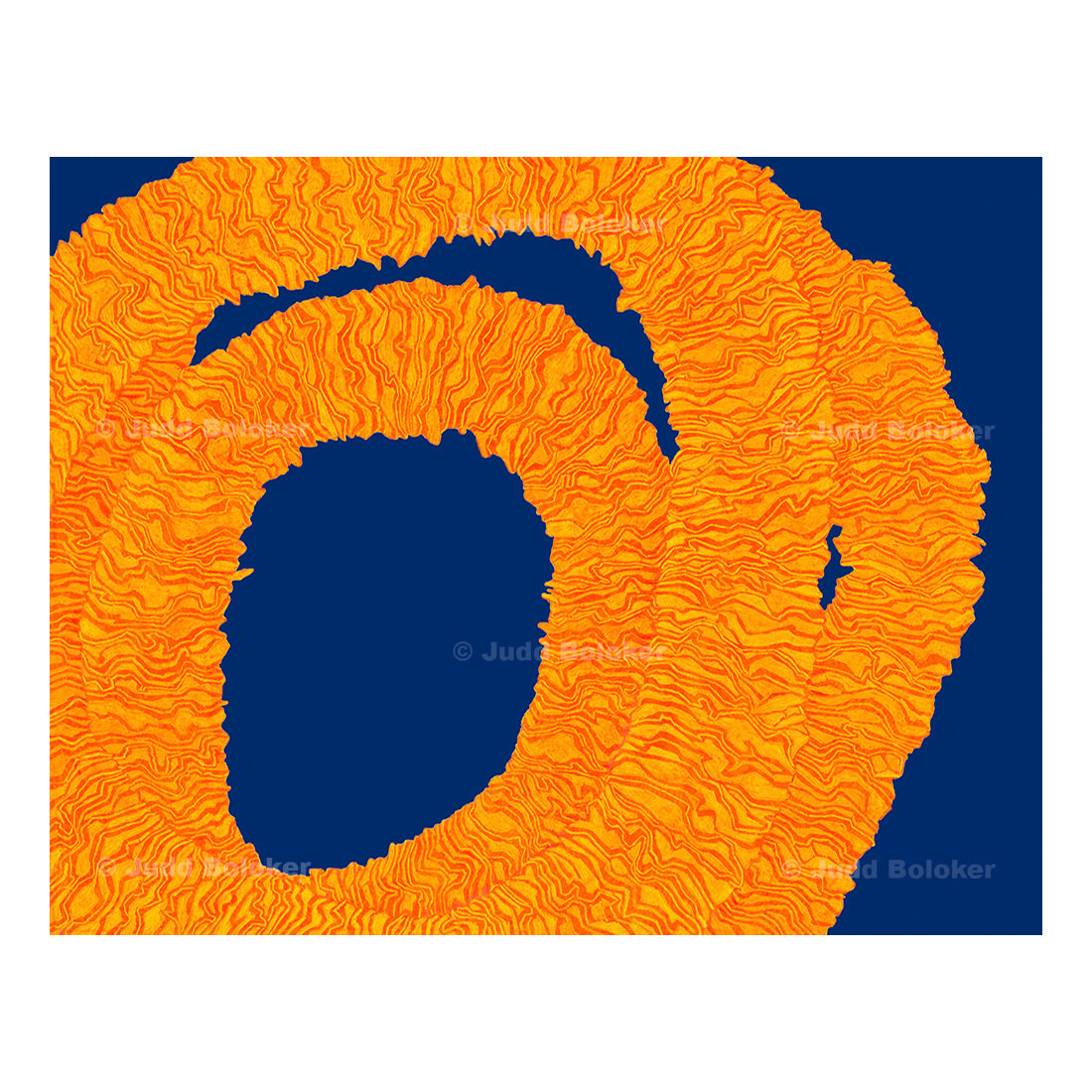 Ilima. lei wall art print by Oahu visual artist Judd Boloker. Made in Hawaii. Hawaiian print. Fine Art from Hawaii