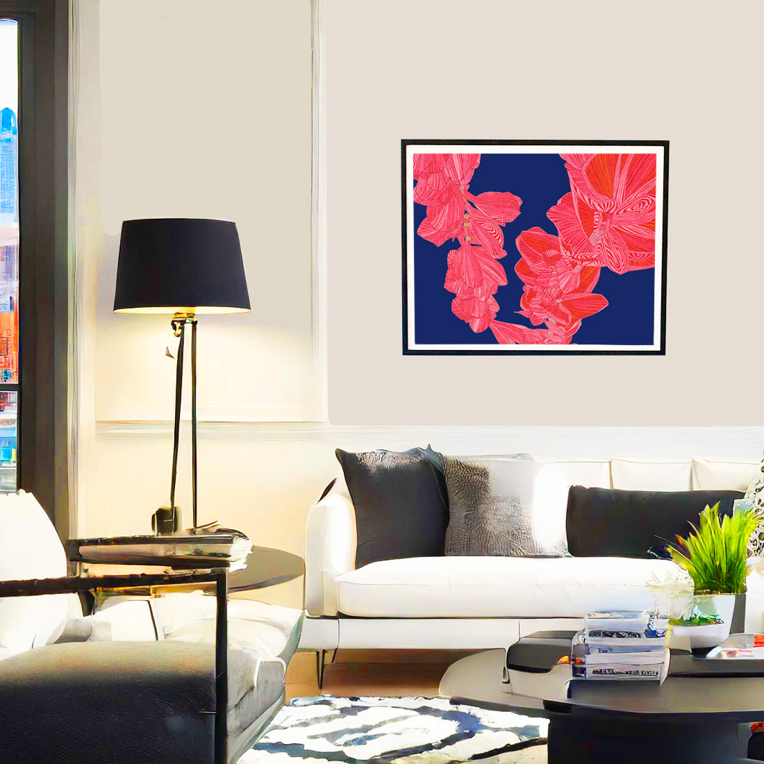 plumeria lei flower wall art print by Judd Boloker. Made in Hawaii. Hawaiian flower painting. Hawaiian wall décor.