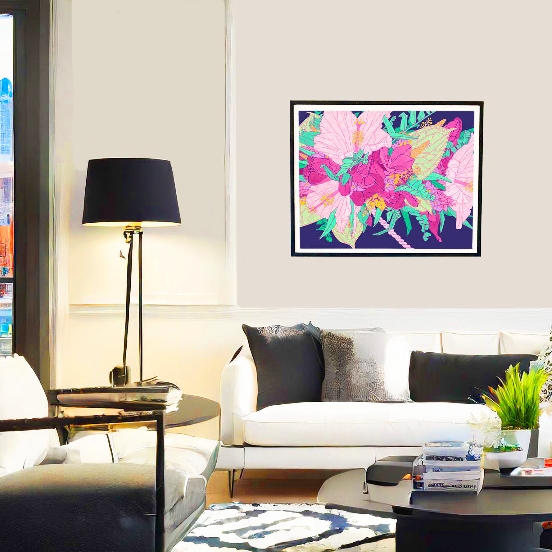 Hibiscus Haku. lei flower wall art print by Judd Boloker.  Made in Hawaii.  Hawaiian flower painting.  Hawaiian wall décor.