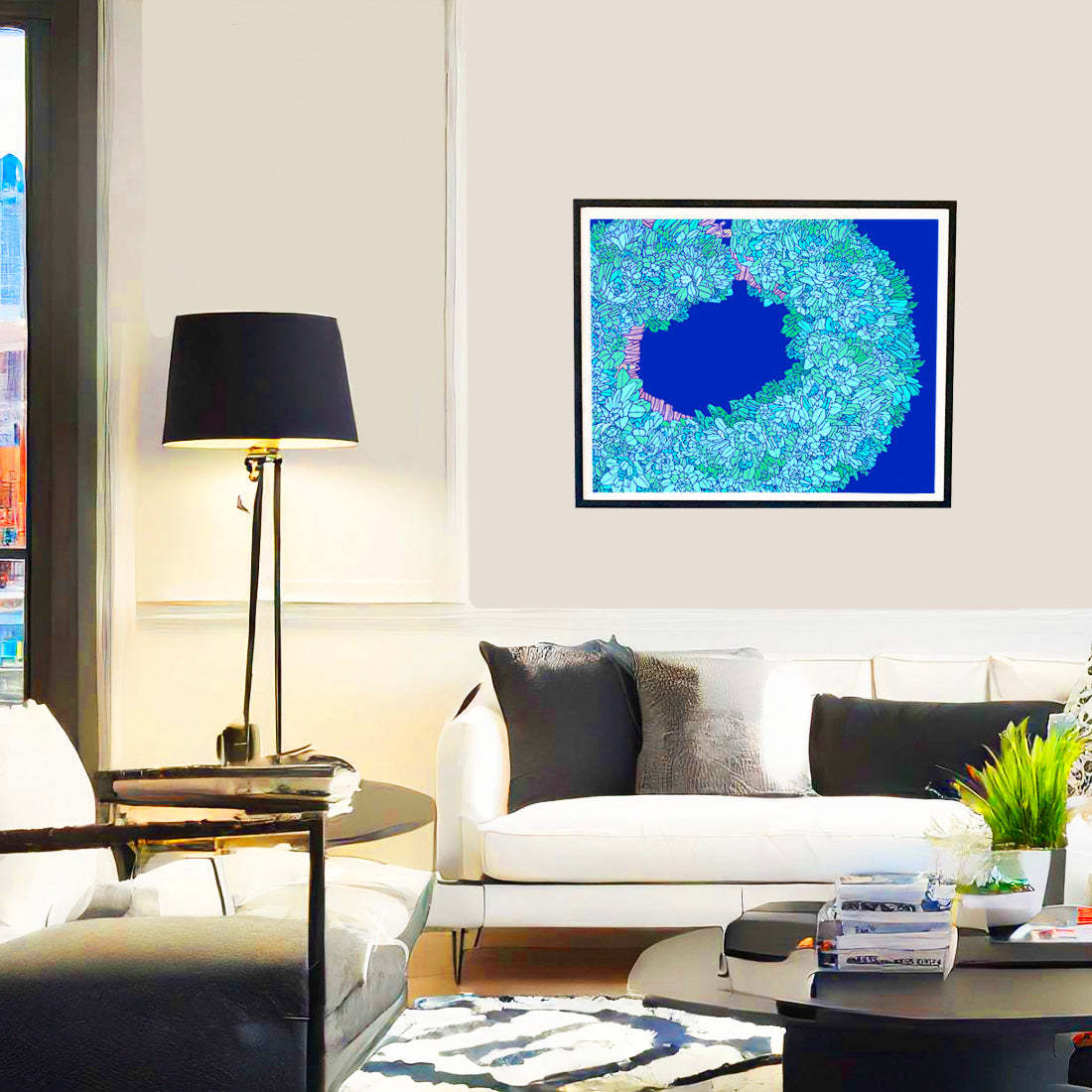 Hinahina lei flower wall art print by Judd Boloker.  Made in Hawaii.  Hawaiian flower painting.  Hawaiian wall décor.