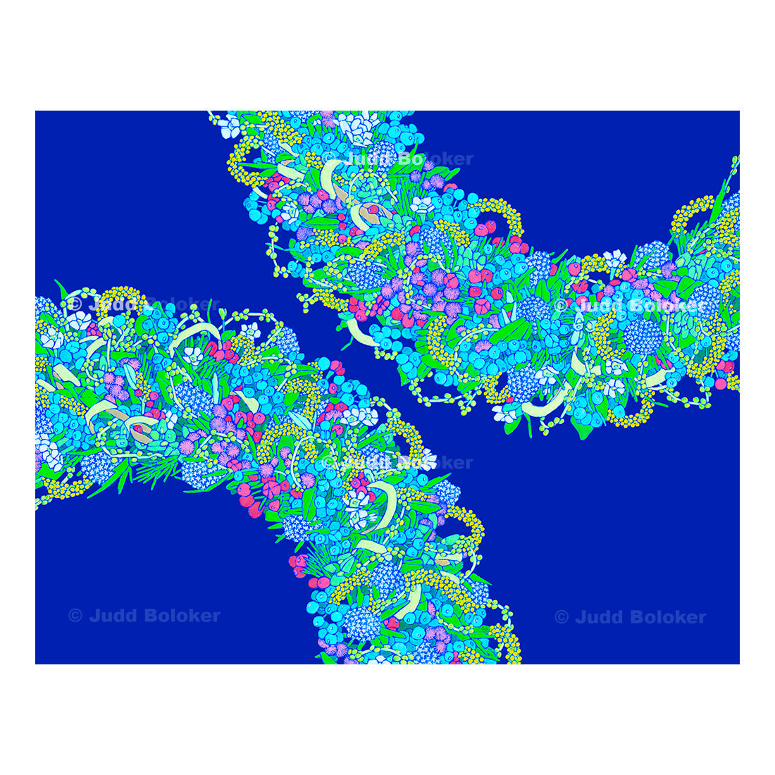 Haku. lei wall art print by Oahu visual artist Judd Boloker. Made in Hawaii. Hawaiian print. Fine Art from Hawaii
