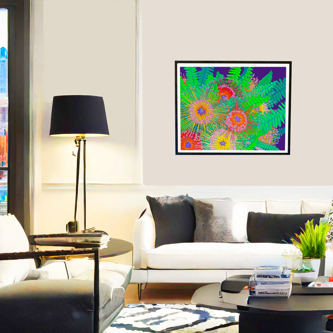 Pincushion Protea. lei flower wall art print by Judd Boloker. Made in Hawaii. Hawaiian flower painting. Hawaiian wall décor