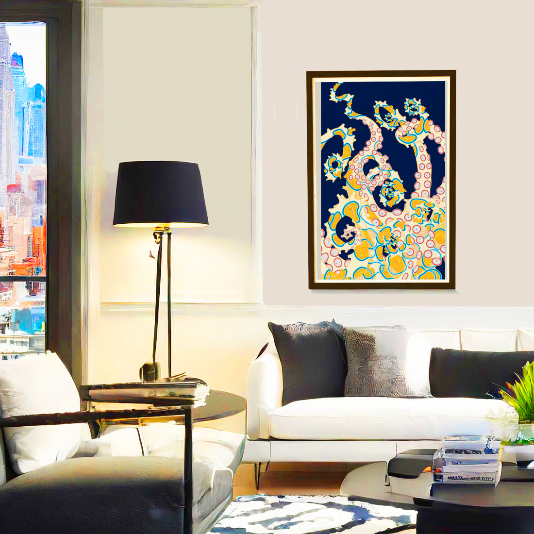 Blue Ringed Octopus Sea Life art print by Judd Boloker. Made in Hawaii. Drawing of Hawaii. Hawaiian wall décor.
