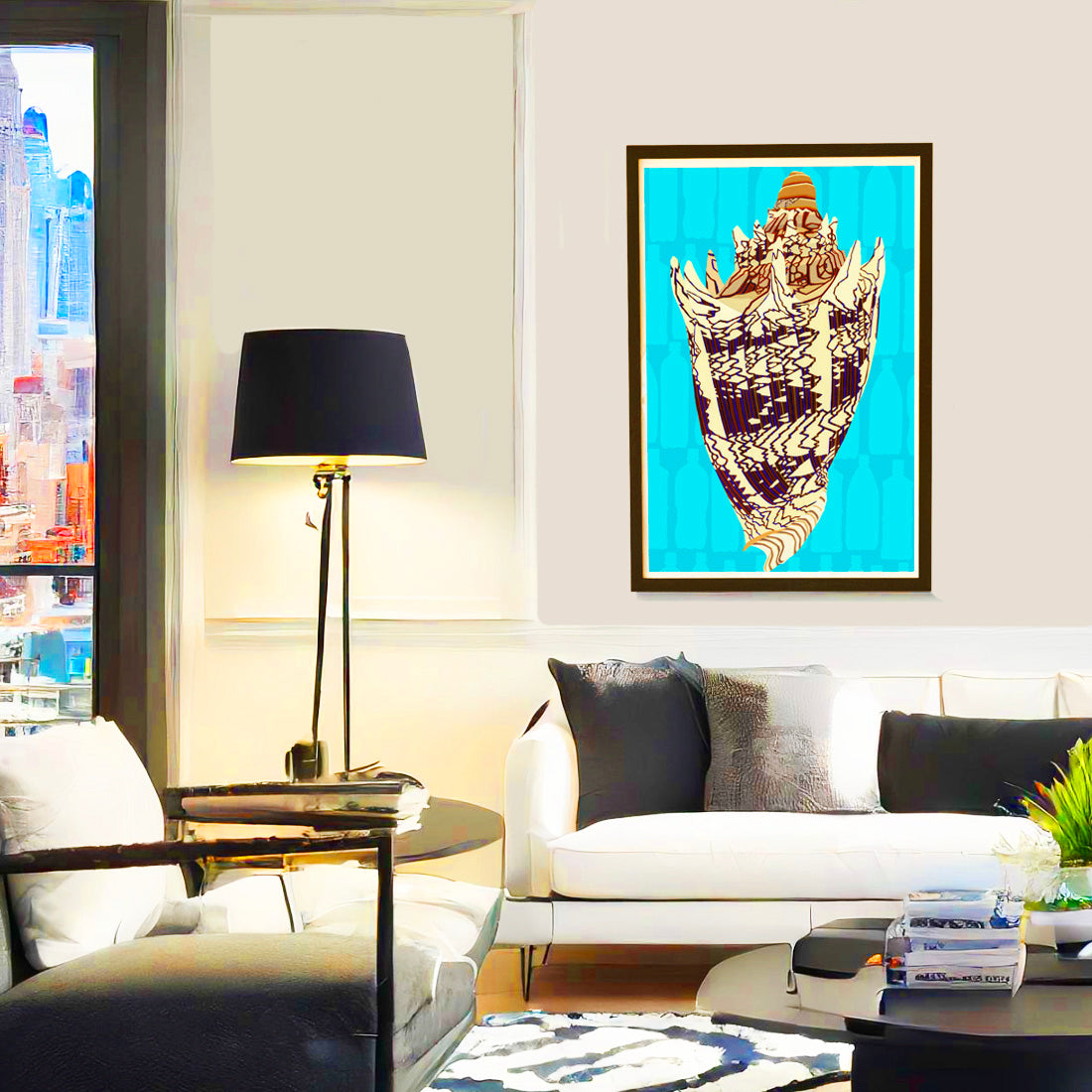 Imperial Volute. Sea Life art print by Judd Boloker.  Made in Hawaii.  Drawing of Hawaii.  Hawaiian wall décor. Art shell wall art.