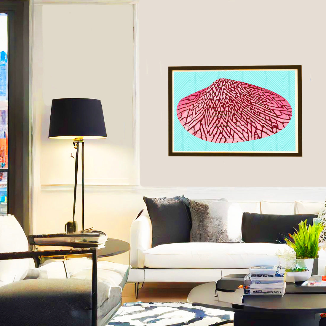 Clam Shell. Sea Life art print by Judd Boloker.  Made in Hawaii.  Drawing of Hawaii.  Hawaiian wall décor. Art shell wall art.