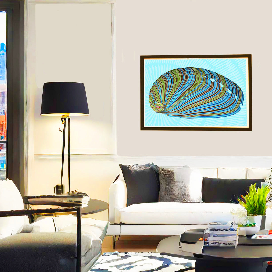 AbaloneSea Life art print by Judd Boloker.  Made in Hawaii.  Drawing of Hawaii.  Hawaiian wall décor. Art shell wall art.