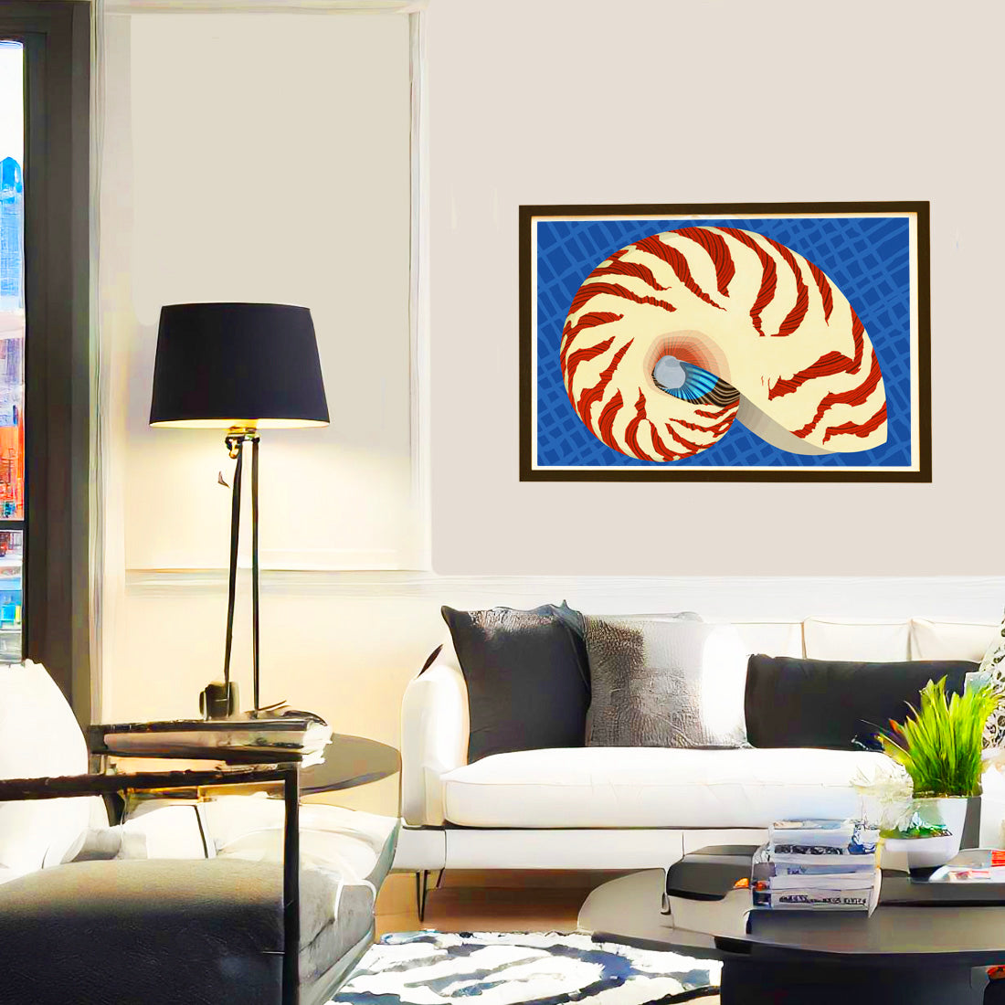 Nautilus. Sea Life art print by Judd Boloker. Made in Hawaii. Drawing of Hawaii. Hawaiian wall décor. Art shell wall art.