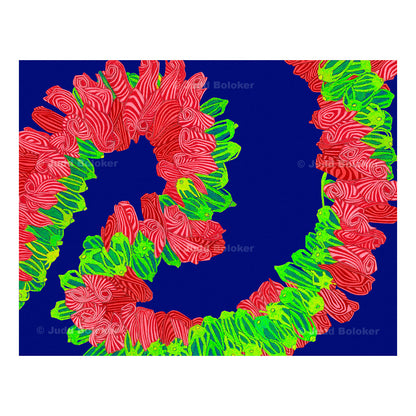 hibiscus lei wall art print by Oahu visual artist Judd Boloker.  Made in Hawaii.  Hawaiian print.  Fine Art from Hawaii